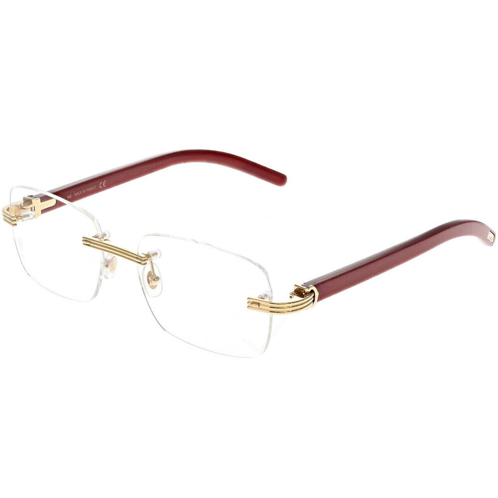 Cartier CT0286o-004 Eyeglasses Gold Burgundy Metal